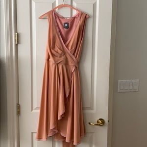Peach wrap dress